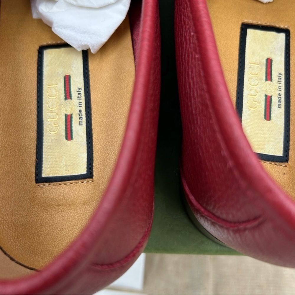 Men’s Gucci horse bit web leather loafer size 8 fits nine US made in Italy - Picture 6 of 8